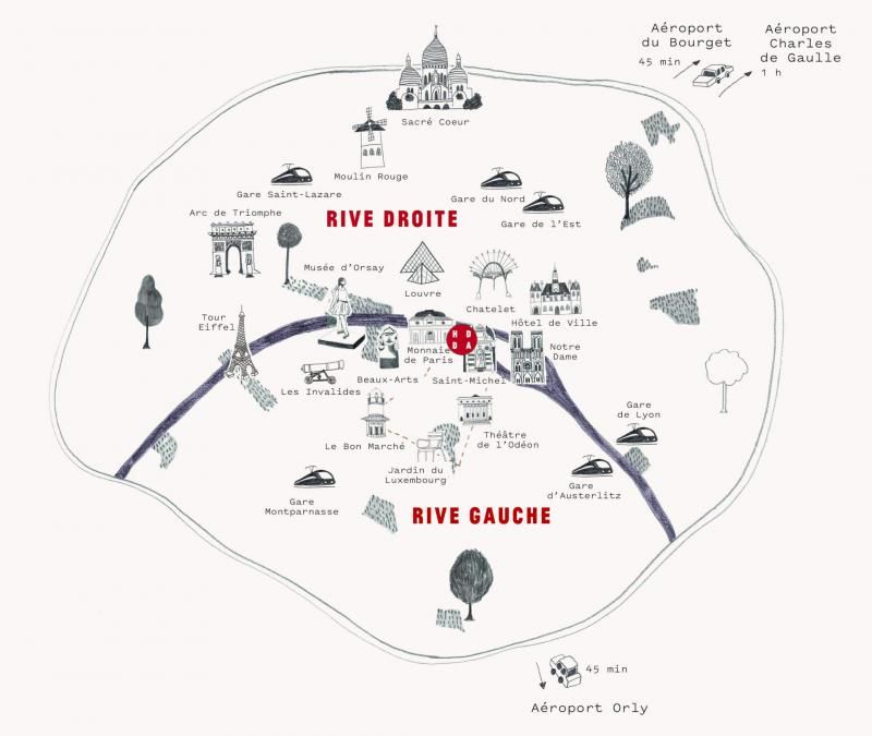 Hotel Dame des Arts - Plan